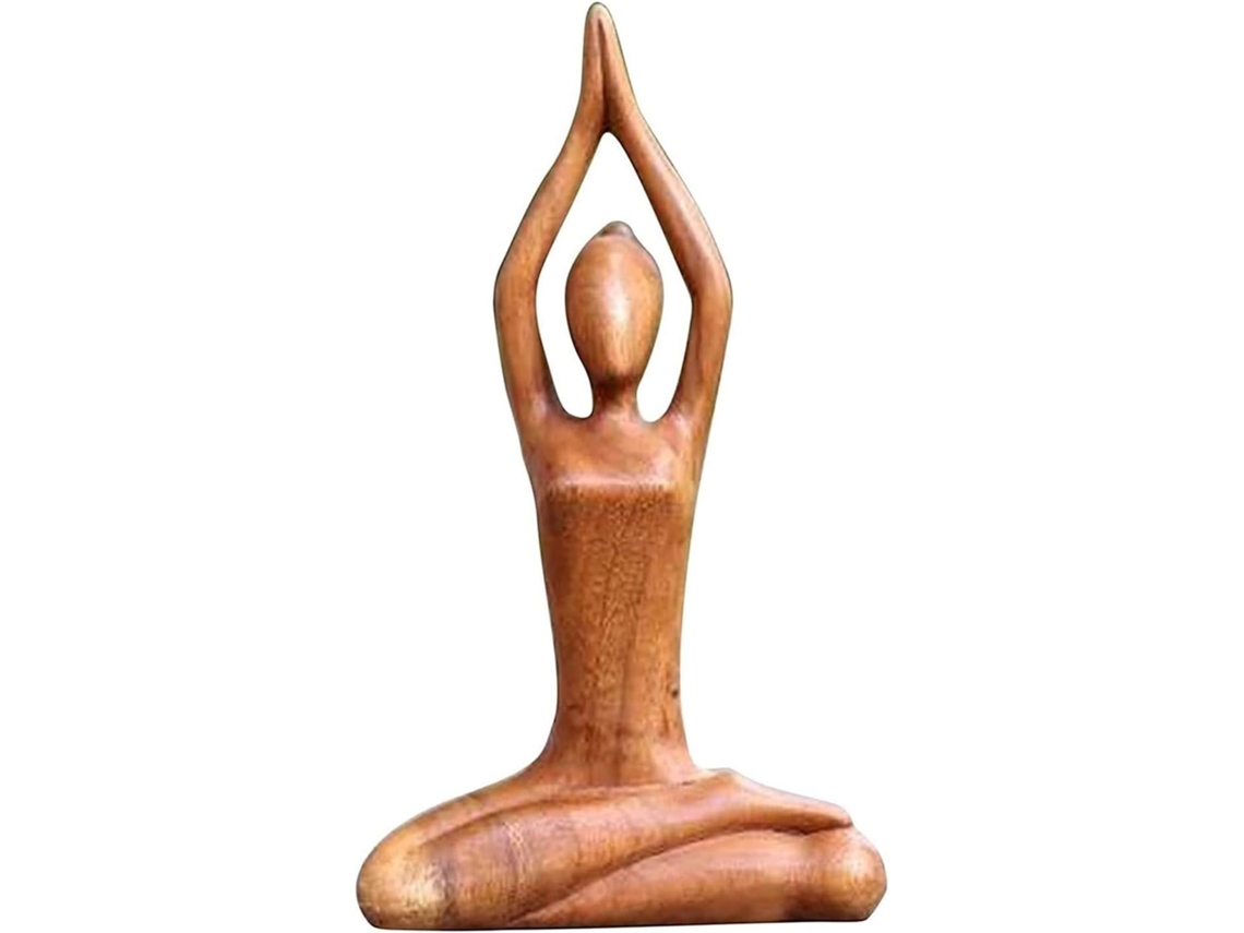 Figuras De Yoga De 4 X 10 X 18 Cm, Escultura De Yoga, Figura De Mujer Meditando, Hecha De Madera, Arte Para Niñas,