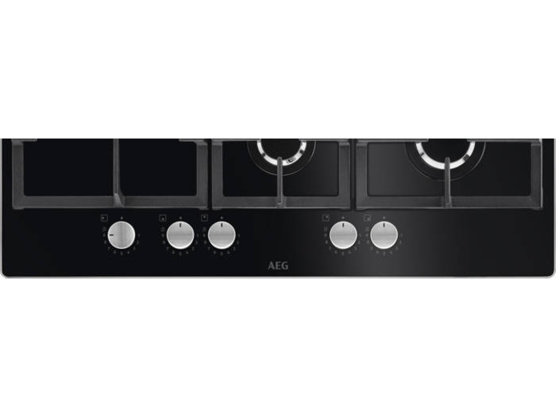 Placa de Gas Vitrocerámica AEG HKB75820NB (Gas Natural - 75 cm - Negro)