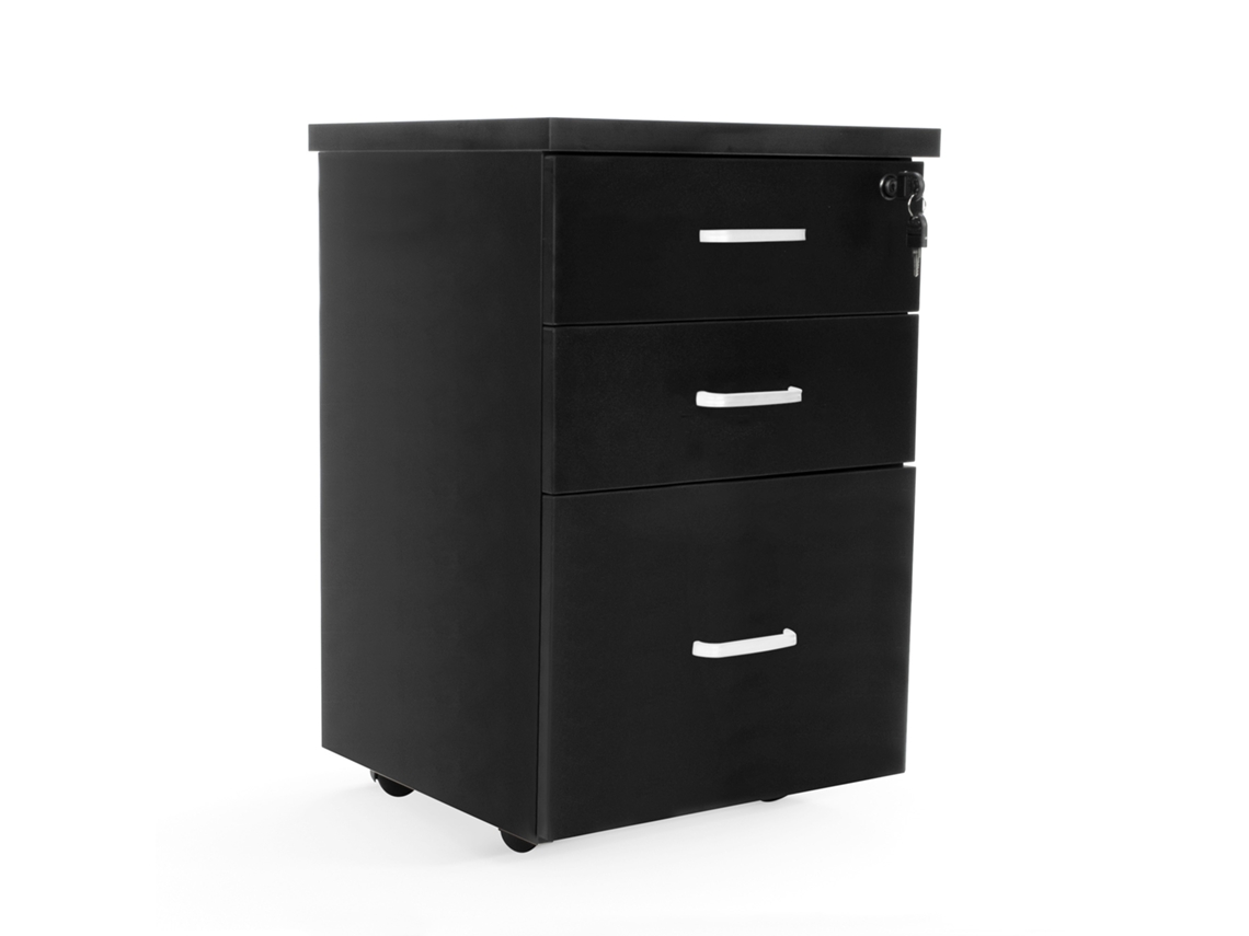 Cajonera de melamina negra de 400x400x610 mm Riva RIVA OFFICE