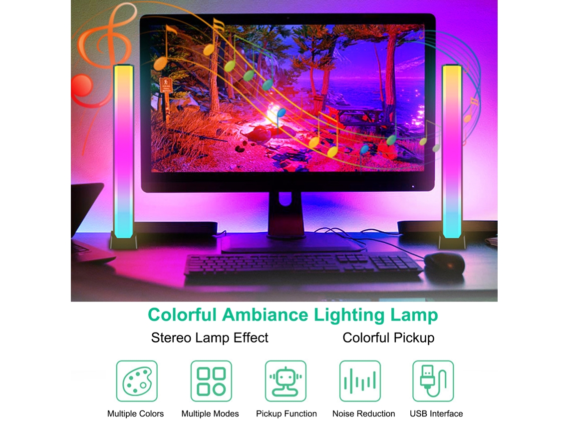 Rebe-lámpara Inteligente De Ritmo Activada Por Voz Rgb Con Luz De Ambiente Para Decoración De Sala, Dormitorio Y Fiesta
