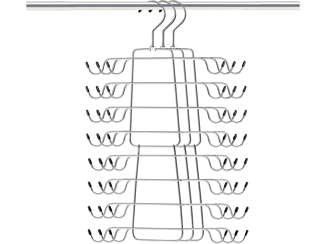 Innovadoras perchas plegables para camisetas, organizador de armario que ahorra espacio para múltiples capas, construcción metálica antideslizante de alta calidad.