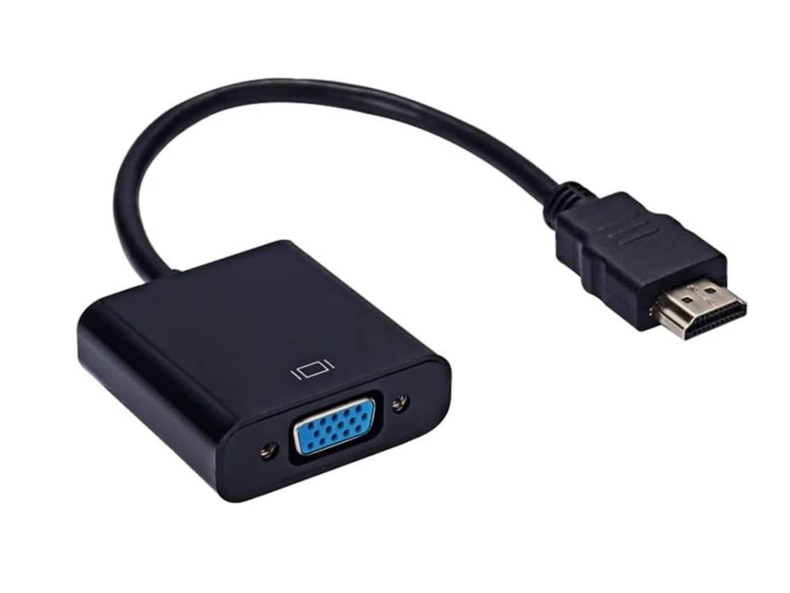 Adaptador HDMI a VGA, compatible con Full HD 1080p, negro*