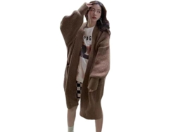 2026-chaqueta De Cardigan Grande De Punto Grueso Para Mujer Con Mangas Globosas Y Frente Abierto