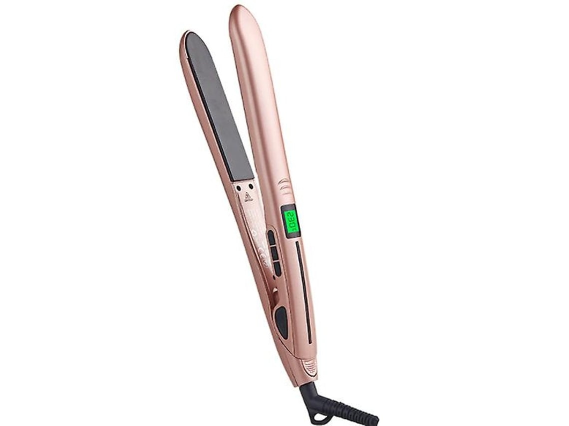 Plancha de pelo 2 en 1 con pantalla LCD Temperatura ajustable 140-230 C Doble voltajeoro YEMAESRE