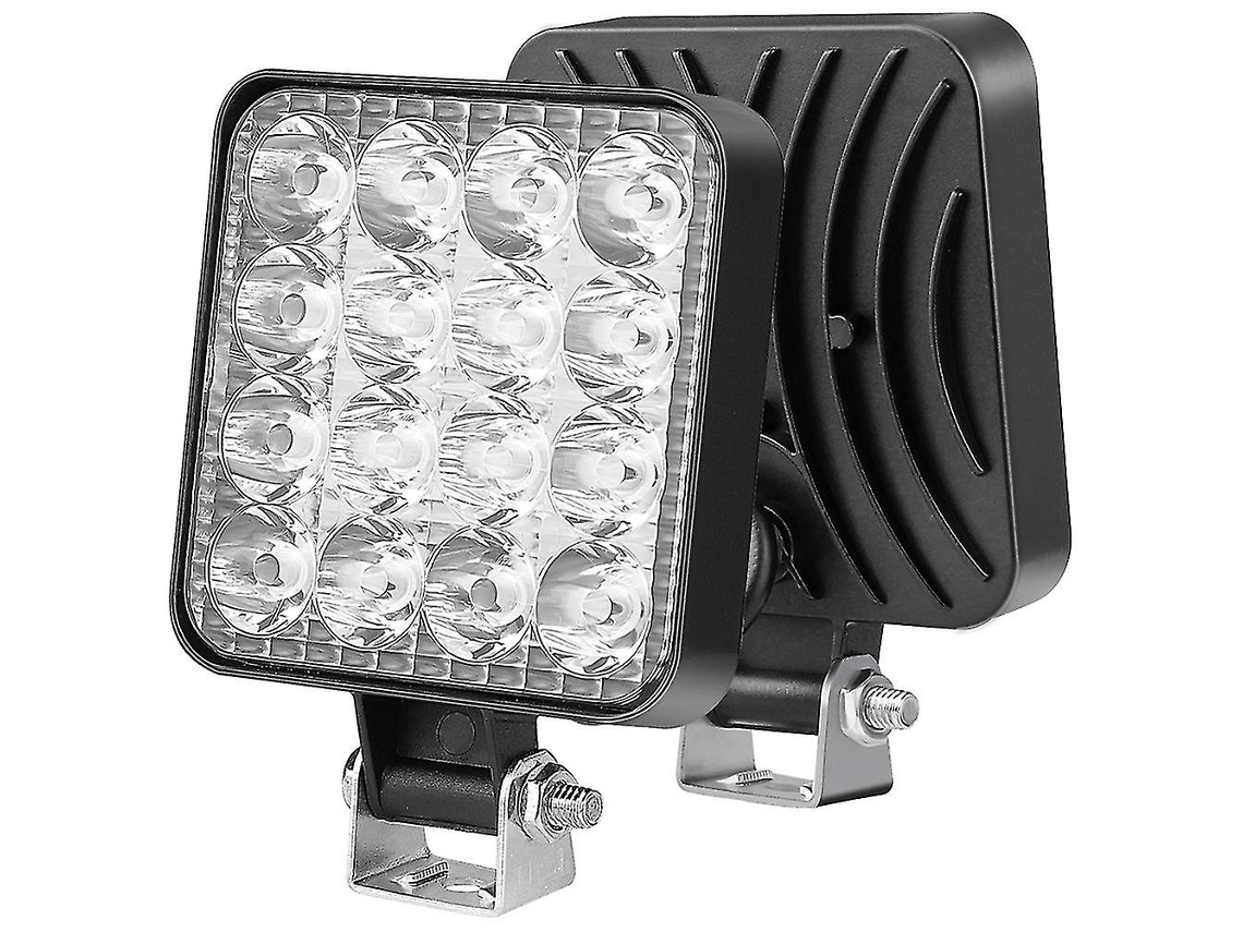 Luz De Trabajo 48w 16led Para Camión Off-road Tractor 12v 24v, Luces De Circulación Diurna Cuadradas, Faro De Niebla Impermeable Ip65 China Blanco