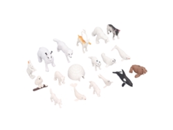 Dan26-set De 18 Figuras De Animales Árticos: Liebre, Reno, Ballena Blanca, Oso - Juguete Simulado Decorativo Infantil