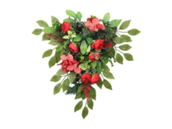 Decoración De Pared Artificial En Forma De Lágrima Con Hortensias Y Té Rojo Para Navidad.