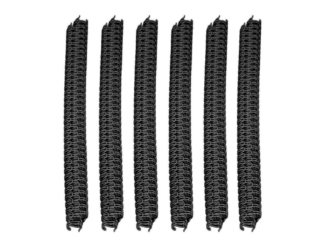 100 Espirales De Encuadernación De Doble Bucle, 34 Dientes, 7,9 Mm, Capacidad Para 40 Hojas, Color Negro.