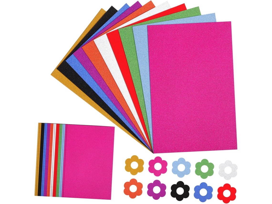 60 Hojas De Cartulina Con Purpurina Para Scrapbooking, Manualidades Y Decoración.