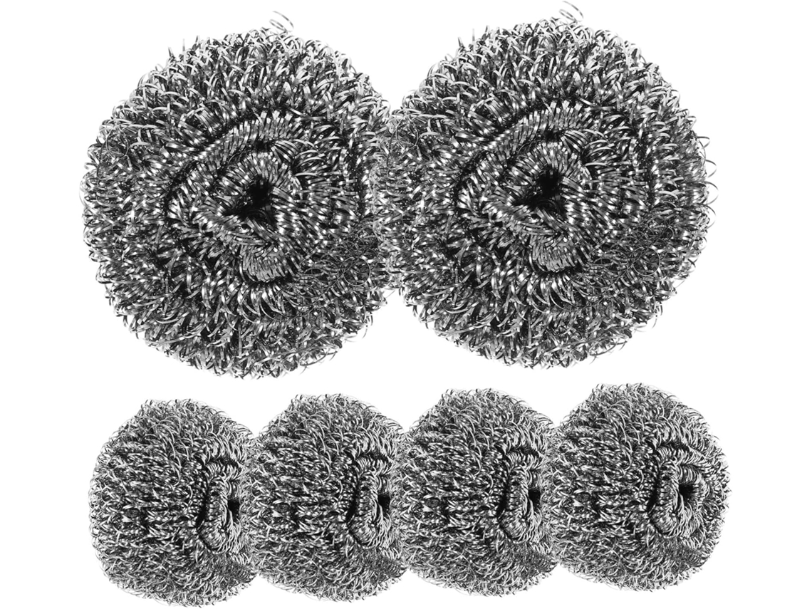 Juego de 6 esponjas reutilizables de acero inoxidable para lavar platos, ollas, sartenes y utensilios de cocina. Slowmoose