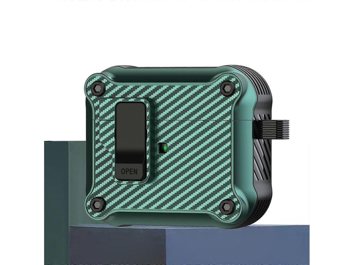 Estuche protector de fibra de carbono GIECY para auriculares con interruptor magnético automático