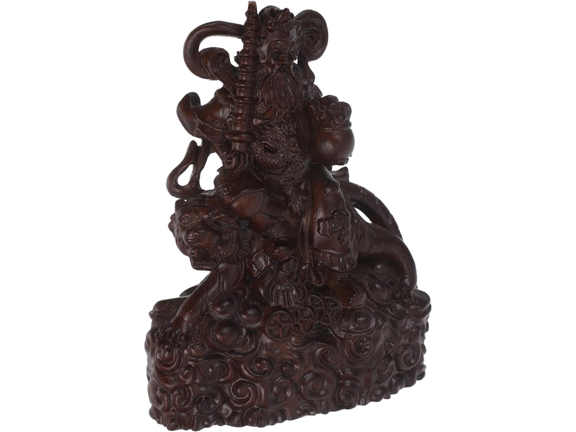 Decoración, Estatua De Madera De Cai Shen, Decoración Feng Shui, Estatua Para Atraer Riqueza Al Hogar.