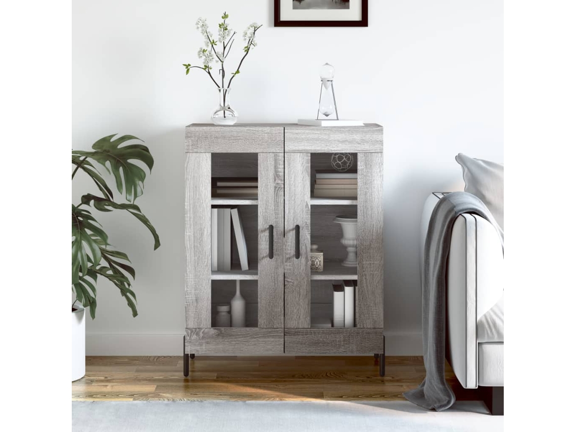 Aparador De Madera De Ingeniería Gris Sonoma 69,5x34x90 Cm