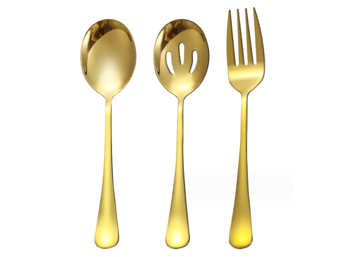 Juego de cubiertos tipo buffet: 2 cucharas para servir y 2 tenedores RNEMITERY