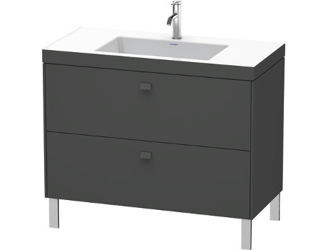 Lavamanos DURAVIT Brioso c-bonded con base de 100,0x48,0 cm 2 cajones sin rebosadero con banco con agujero para grifo sin agujero para grifo