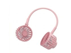 Ventoinha De Pescoço Com Dupla Turbina, 3 Velocidades E Silencioso Gandy 69374 Branco + Rosa