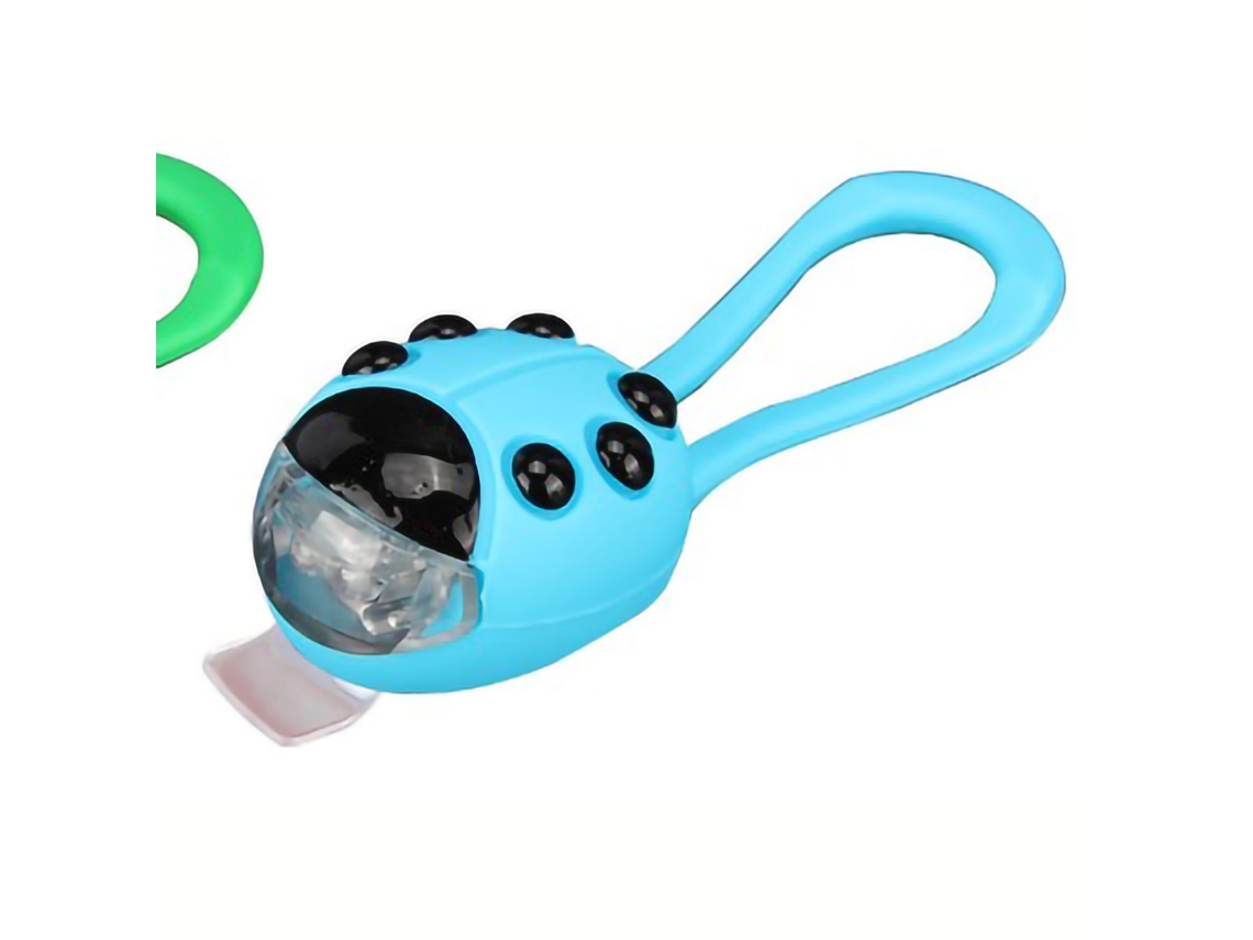 Luz Delantera Led Para Bicicleta Y Patinete Infantil, Forma De Mariquita, Luz Blanca Con Carcasa Azul, Luz De Advertencia Para Exteriores Oscuros
