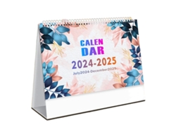 VVJIJILLY 2024 2025 Calendário De Desktop Standing Flip Calendário De Desktop 2024 2025 Calendário De Desktop Mensal Binding Twin Wire