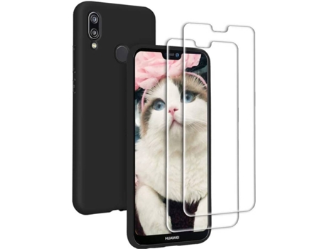 Carcasa + Protector Huawei P20 Lite 2* HONGWE. Negro
