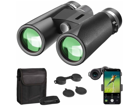 Prismáticos ENZONS Potente Adulto 12X42 Compacto Hd Bak4 Prisma Fmc Visión Nocturna Camping Observación De Aves - Negro