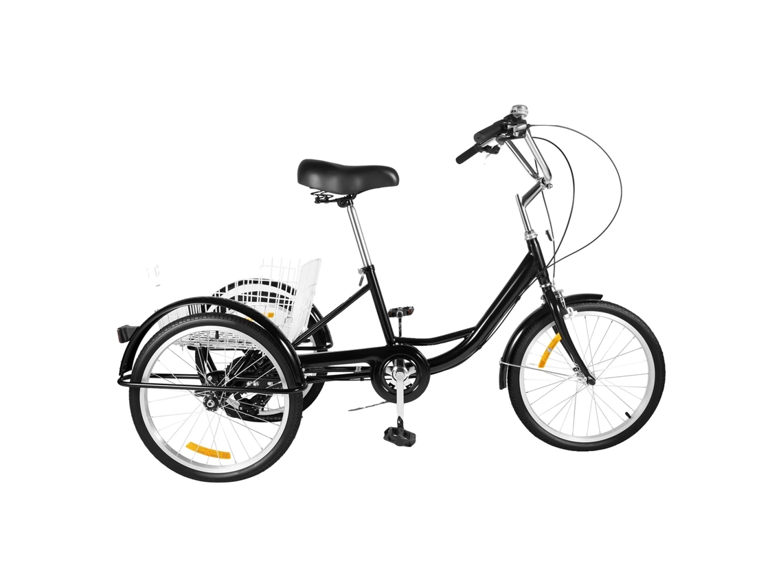 Triciclo para adultos, 8 velocidades, altura del asiento ajustable, color negro OEM