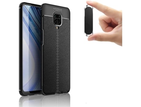Carcasa y Soporte Xiaomi Redmi Note 9 PRO Rugged Leather Negro