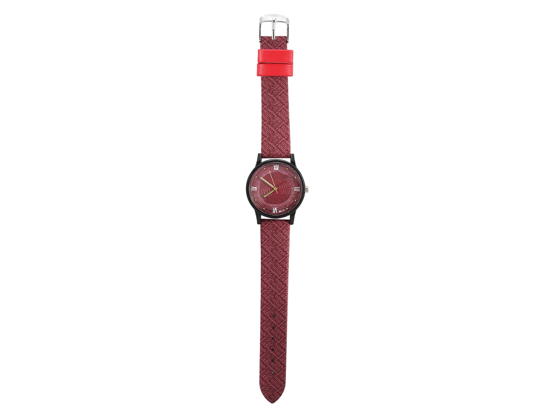 Reloj Analógico Unisex De Cuarzo Con Correa De Pu Y Números Romanos - Rosa