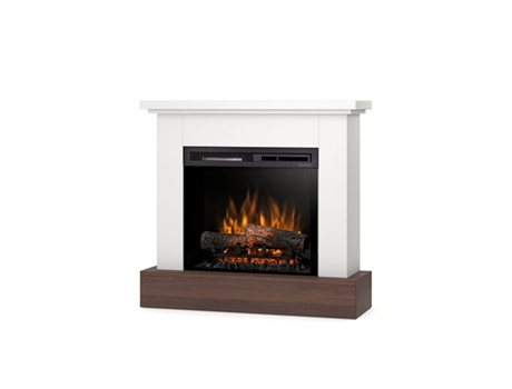 Chimenea eléctrica LED de pie YUKON 23' 92 x 86 x 29 Blanco mate / Roble OUTINFIRE