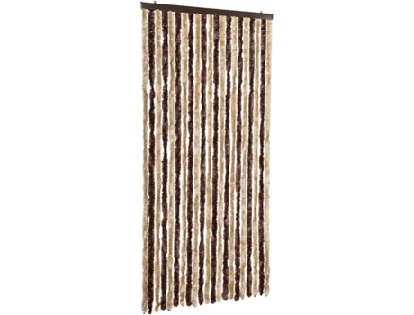 vidaXL Cortina mosquitera beige y marrón claro chenilla 90x200 cm