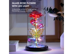 Flor de cristal con luz LED de colores, regalo romántico
