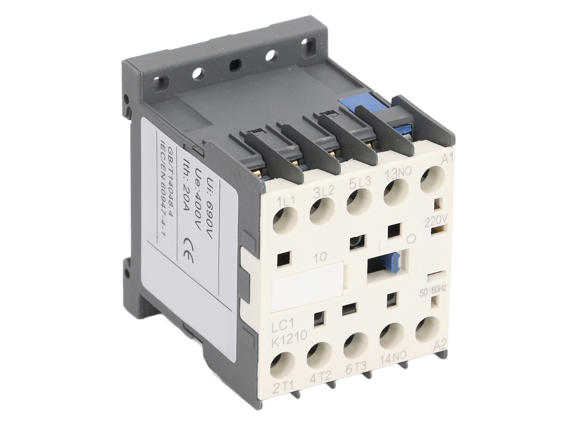 Contactor De Ca De Alta Sensibilidad De 220 V Y 20 A Con 3 Polos Y Contactos De Plata, Para Uso Eléctrico Industrial, Abs.
