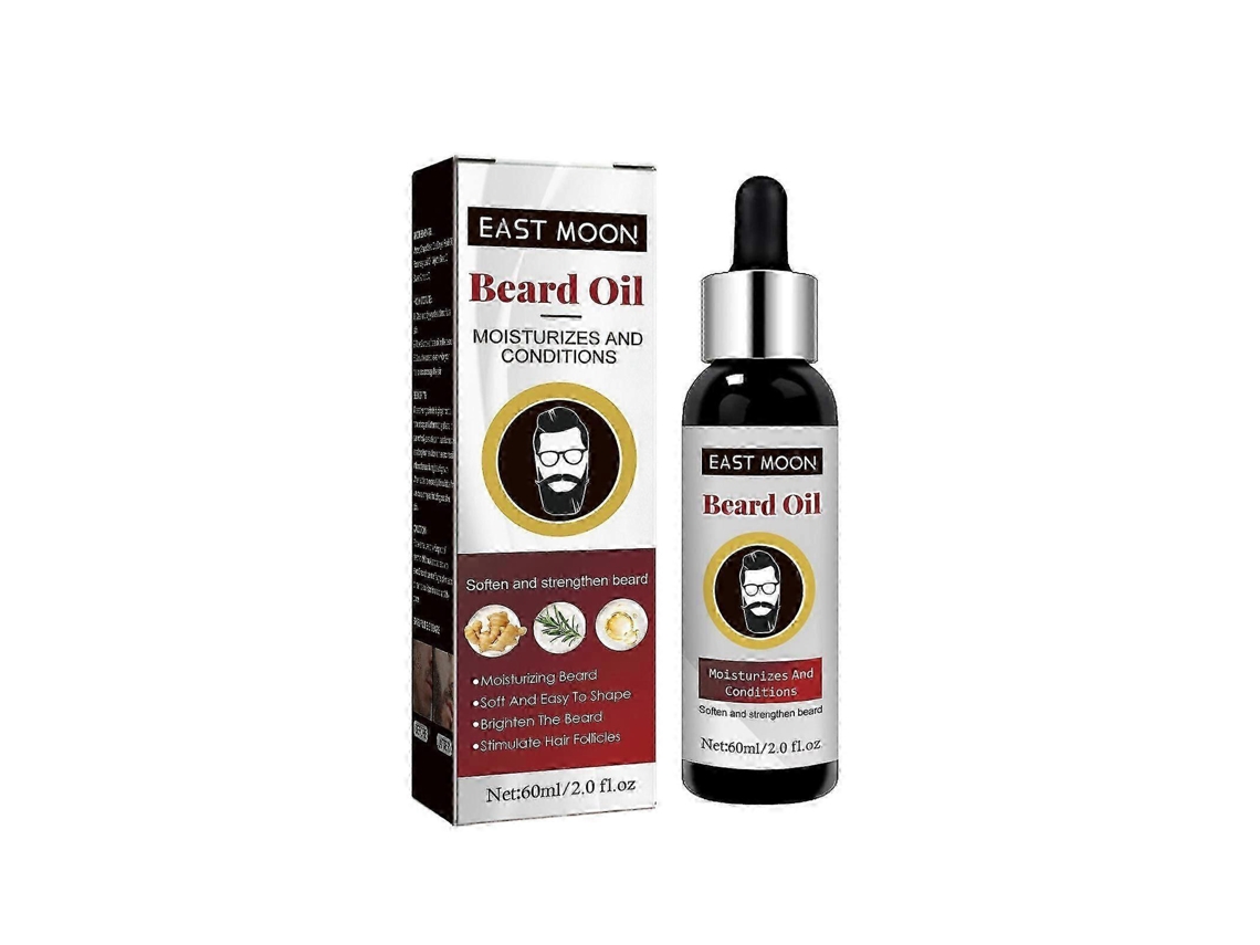 Aceite para el tratamiento de la barba East Moon, hidratante y reparador para hombres, ideal para barbas gruesas y rebeldes. Aceite reparador para el cabello.