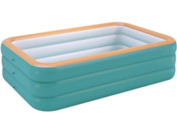 Piscina Plegable Inflable Niños Patio Fiesta Verano Familiar(cyan,b-1.8cm)