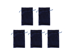 5 Bolsas De Regalo Multifuncionales De Terciopelo Suave Con Cordón Para Guardar Joyas Y Otros Objetos - Azul