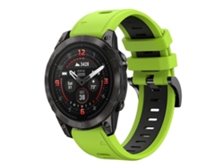 Bracelete Para Garmin Epix Pro (47mm) - Silicone Esportivo - Duas Cores (22mm) Lime + Black