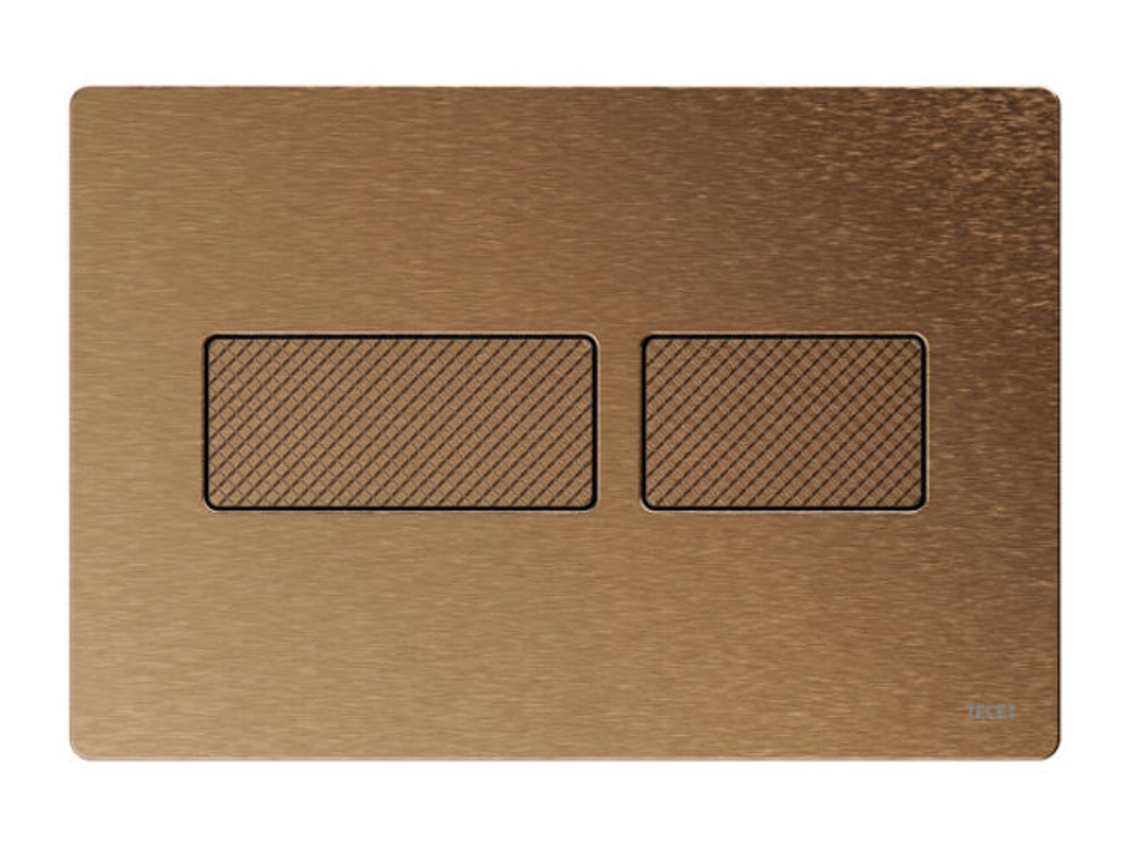 Placa de empuje para WC TECE TECEsolid, acero inoxidable, para la tecnología de doble descarga, Color: Bronce cepillado con estructura de diamante