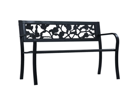 MAISON EXCLUSIVE Banco de jardín acero negro 125 cm