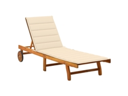Tumbona Lounger de Jardín con Cojín Madera de Acacia Maciza