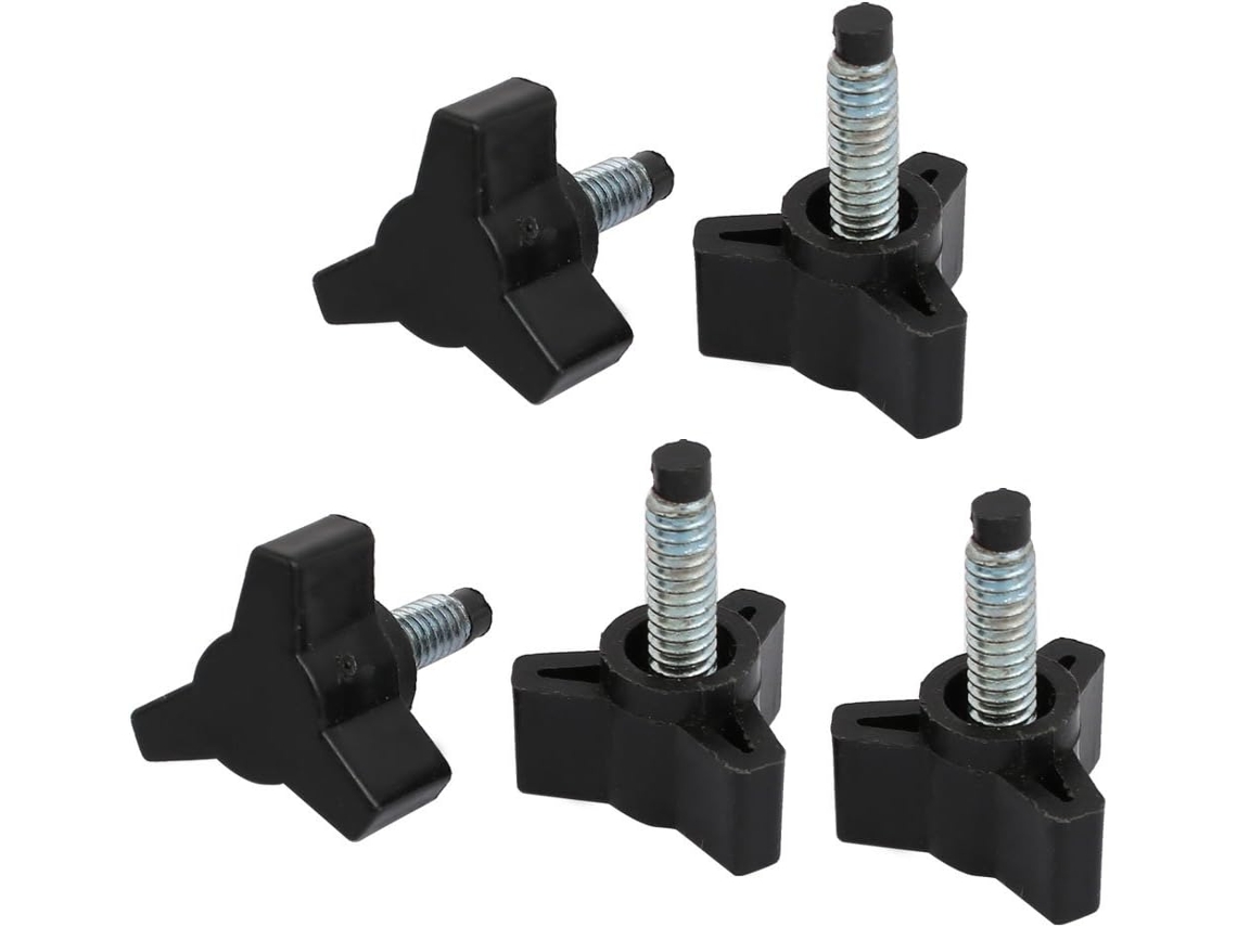 Rosca externa M6x10mm, diámetro de la cabeza 27mm, botón de apriete con mango, negro, 5 piezas CHABERLU