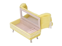 Silla Larga, Color Crema Amarillento, Para Guardar Joyas En Casas De Muñecas, 7,1 X 5,1 X 2,8 Pulgadas.