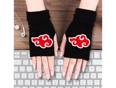 Sarung tangan hitam cosplay naruto anime akatsuki itachi sarung tangan hangat tanpa jari sepeda motor mainan untuk hadiah anak-anak dewasa