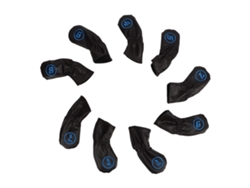 Jinwei-9 Fundas Para Cabezas De Hierros De Golf Impermeables Pu Para Golfistas Derechos Izquierdos Amantes Negro