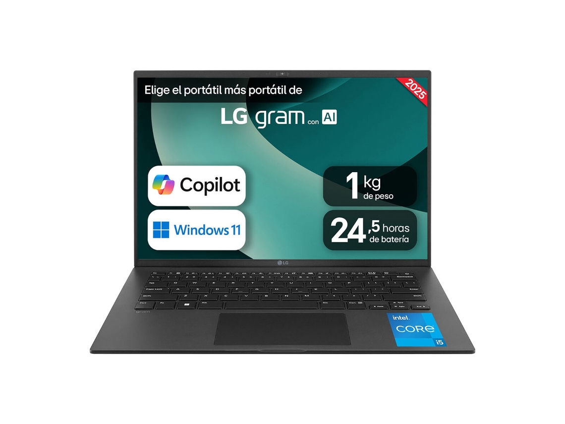 Laptop LG 14z90ru G.ap55b (Negro, 16 GB de RAM, 512 GB de SSD, 14" QWERTY en español)