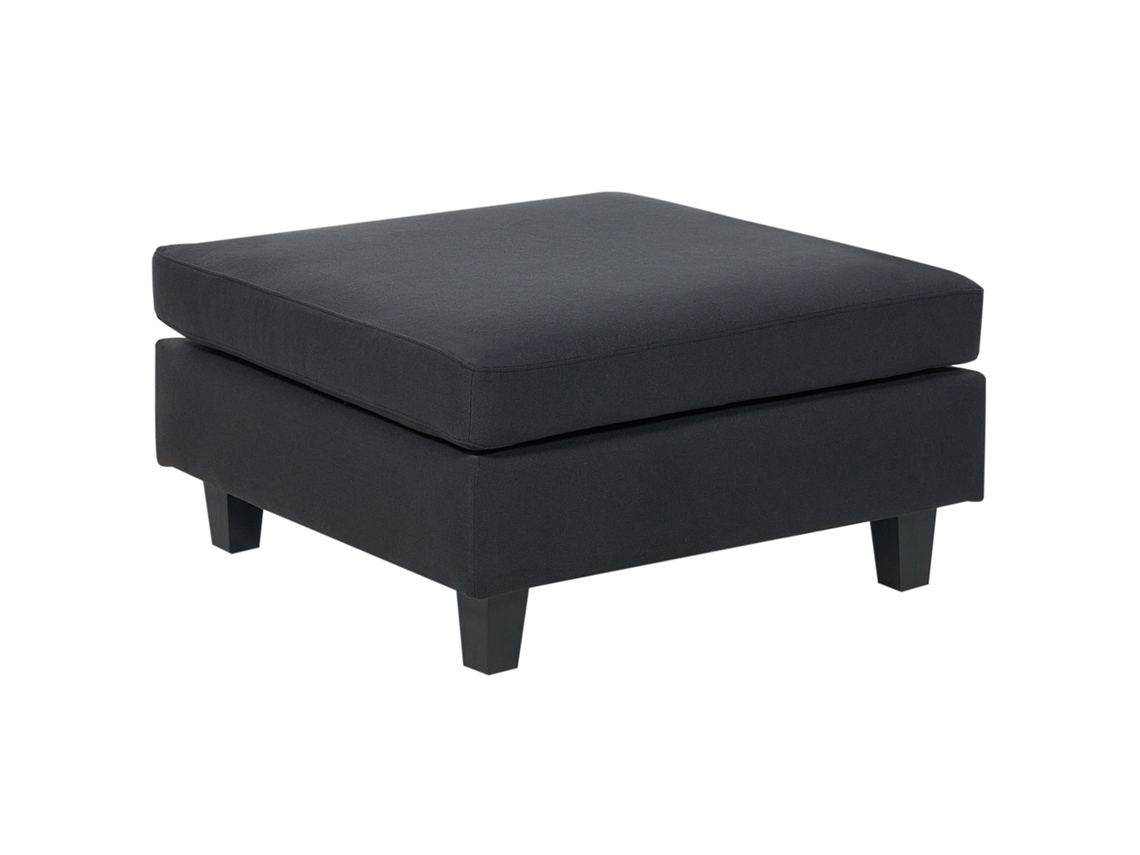 Otomana BELIANI Unstad de Poliéster Negro 76x76x72