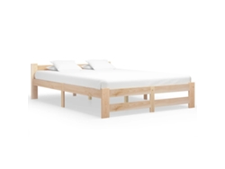 Estructura De Cama Sin Colchón Madera Maciza De Pino 120x200 Cm