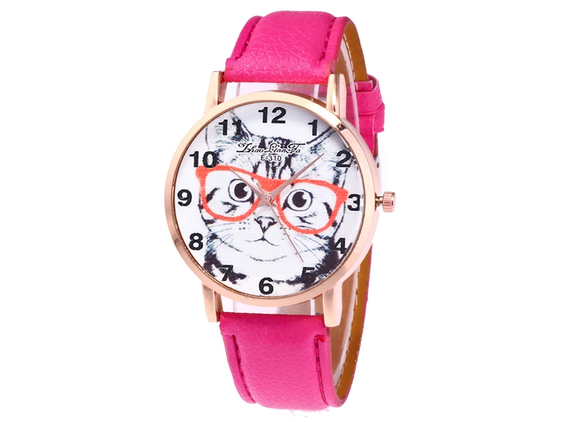 Reloj De Pulsera Analógico De Cuarzo Redondo Rosa Para Hombre, Elegante Y Moderno, Con Correa De Cuero.