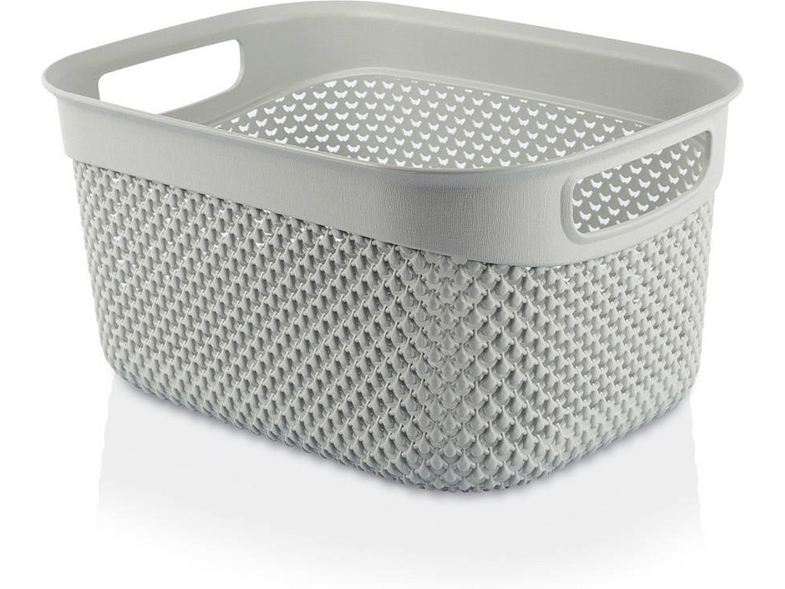 Cesta Alta Organización Rectangular 7h HOUSE Gris 6,6 Litros