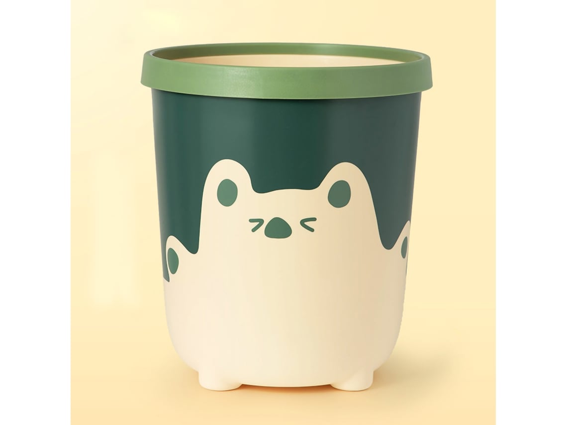 Papelera Baok con diseño de oso adorable, gran capacidad, color amarillo.