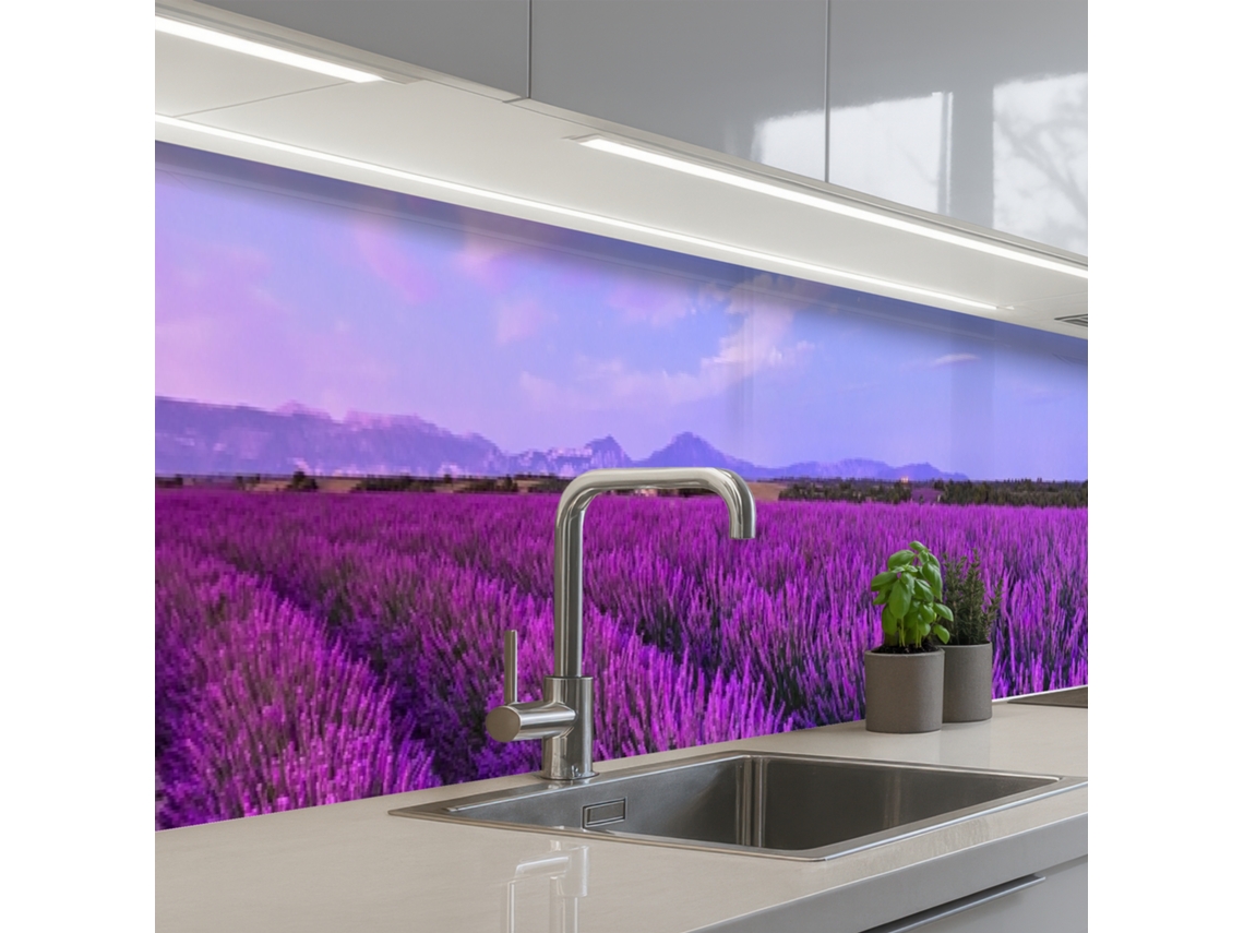 Salpicaderos De Cocina Lavanda - Violeta - Flores - Naturaleza 450x60 Cm