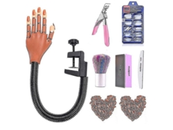 Mano De Práctica Sunrain Nail Con 300 Puentes De Uñas Postizas - Kit De Entrenamiento De Acrílico Flexible